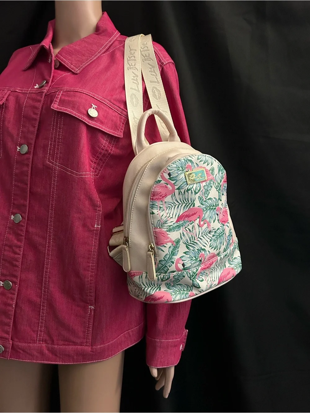 Betsey Johnson Pink Flamingo Print Mini Backpack